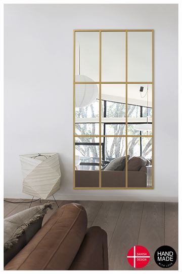Spegel med guldfärgad ram av järn stl. 200x100 cm